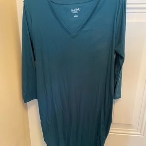 Cotton ruched below the knee maternity dress